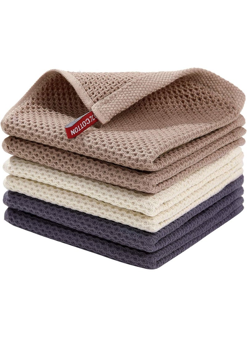 FALAHOM 100% Cotton Waffle Weave Kitchen Dish Cloths, Ultra Soft Absorbent Quick Drying Dish Towels, 13x13Inches, 6-Pack， Kitchen Dishcloths -No Odor Reusable Dish Towels - Image 1