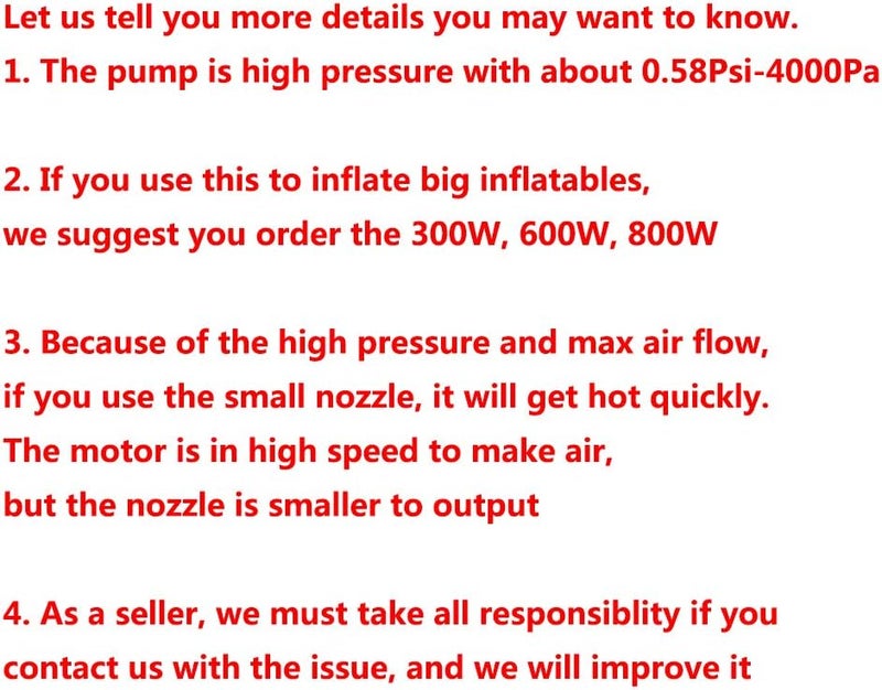 BOMPOW Electric Air Pump for Inflatables Air Mattress Pump Bed Pool Toy Raft Boat Quick Pump Black (AC Pump(130W)) - Image 2