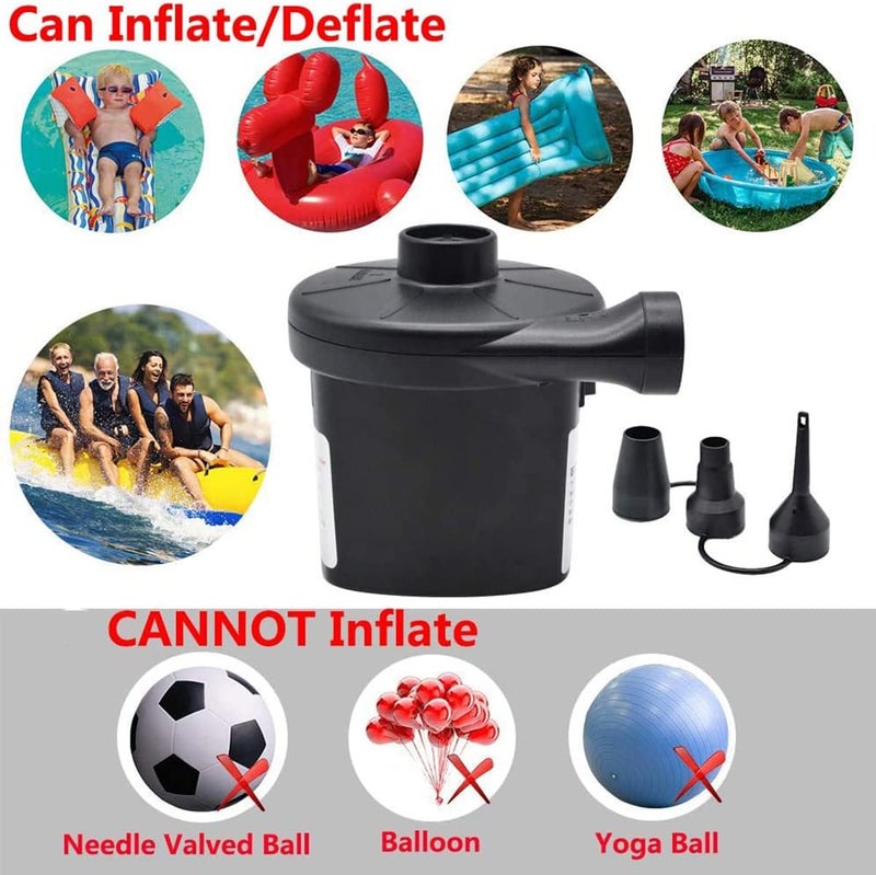 BOMPOW Electric Air Pump for Inflatables Air Mattress Pump Bed Pool Toy Raft Boat Quick Pump Black (AC Pump(130W)) - Image 5