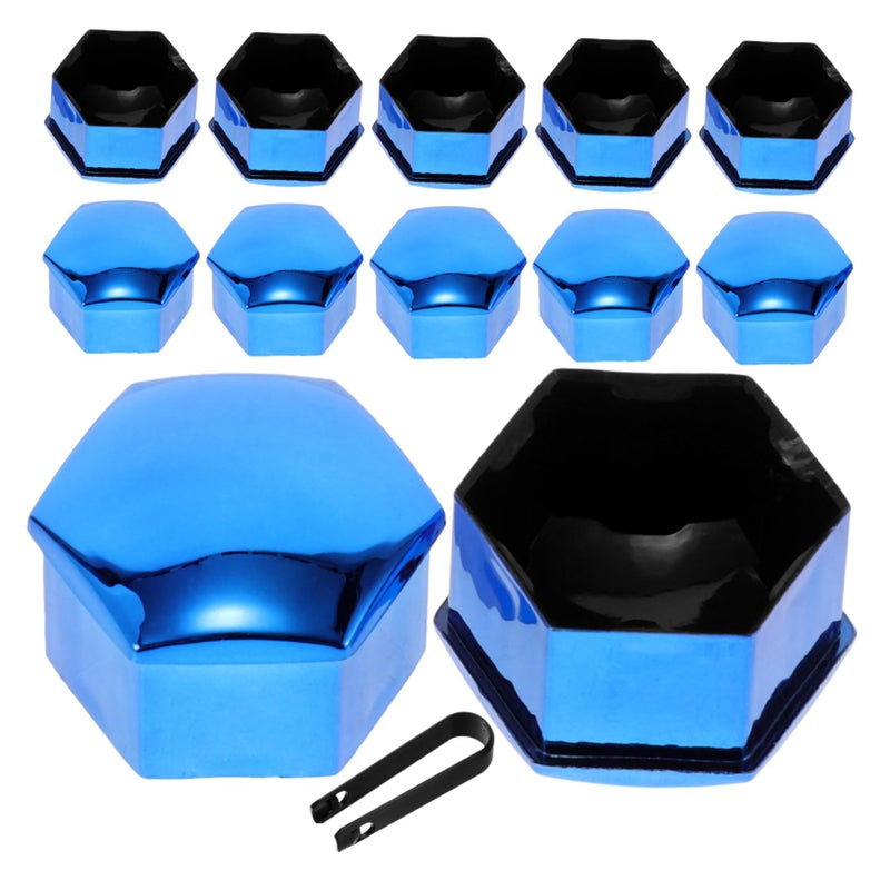 Blue Wheel Lug Nut Cover Installation Tool Kit 20 Pieces Hub Nut Caps for Vehicles - Image 2
