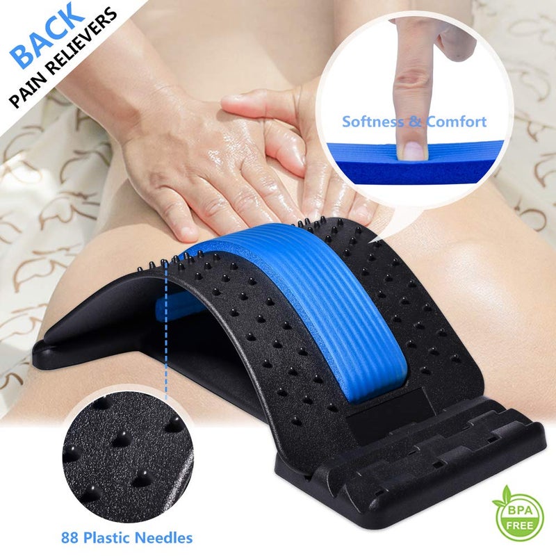 JUMPOW Back Stretcher for Lower Back Pain Relief, 3 Level Adjustable Lumbar Cracker Board, Spine Board, Relief for Herniated Disc, Sciatica, Scoliosis, Spine Decompression - Image 4