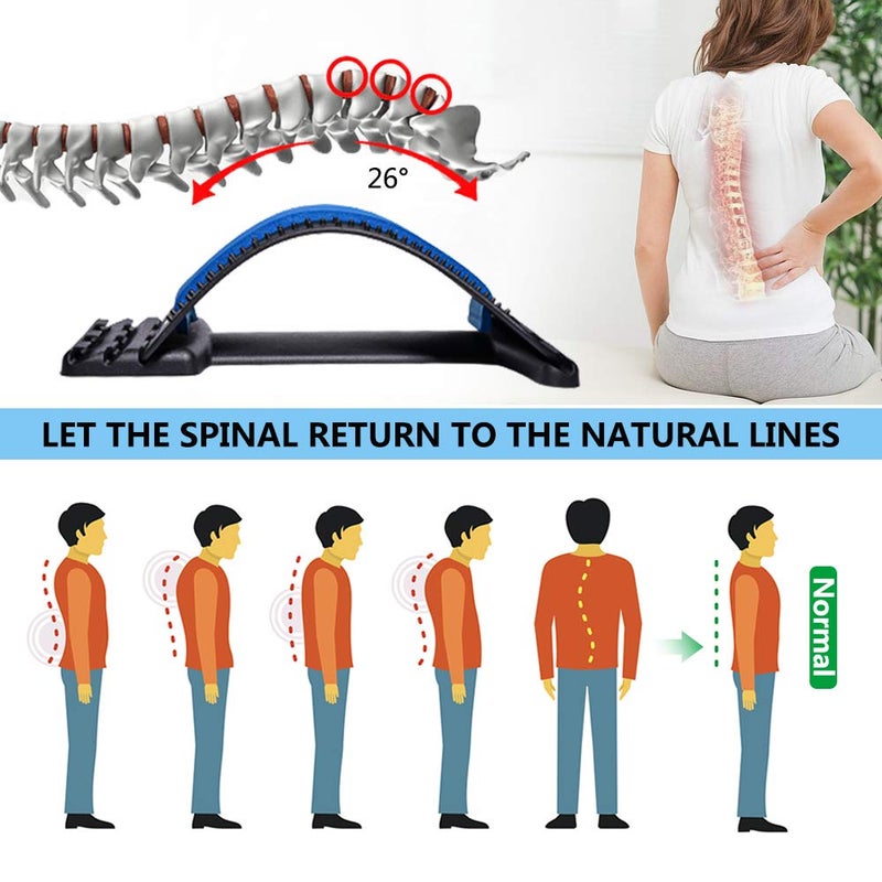 JUMPOW Back Stretcher for Lower Back Pain Relief, 3 Level Adjustable Lumbar Cracker Board, Spine Board, Relief for Herniated Disc, Sciatica, Scoliosis, Spine Decompression - Image 3
