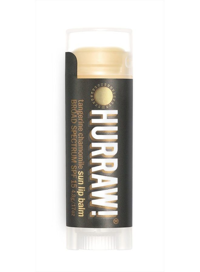Hurraw! Sun Lip Balm (Zinc Oxide Protection, Broad Spectrum SPF 15, Tangerine, Chamomile): Organic, Certified Vegan, Gluten Free. Non-GMO, 100% Natural. Bee, Shea, Soy and Palm Free. Made in USA - Image 1