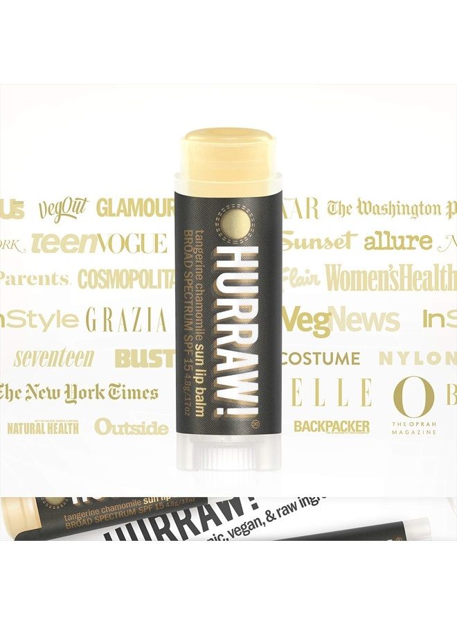 Hurraw! Sun Lip Balm (Zinc Oxide Protection, Broad Spectrum SPF 15, Tangerine, Chamomile): Organic, Certified Vegan, Gluten Free. Non-GMO, 100% Natural. Bee, Shea, Soy and Palm Free. Made in USA - Image 4