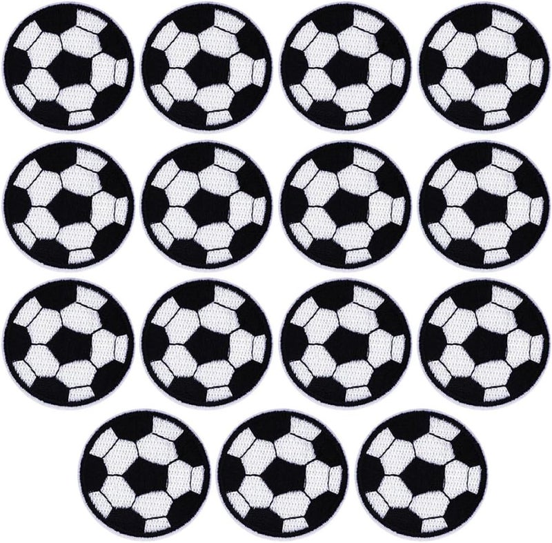 15pcs Iron-on Football Embroidery Patches 4cm Garment Applique Patches for Clothes Bags Hats DIY Sewing Craft Accessories - Image 1