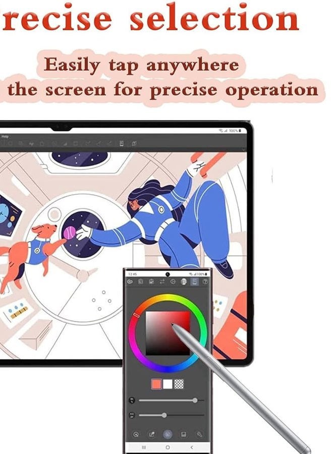 CaoXiong بديل قلم Galaxy Tab S7 لجهاز Samsung Galaxy Tab S7، Tab S7 Plus T875 S Pen (فضي، بدون بلوتوث) - Image 5
