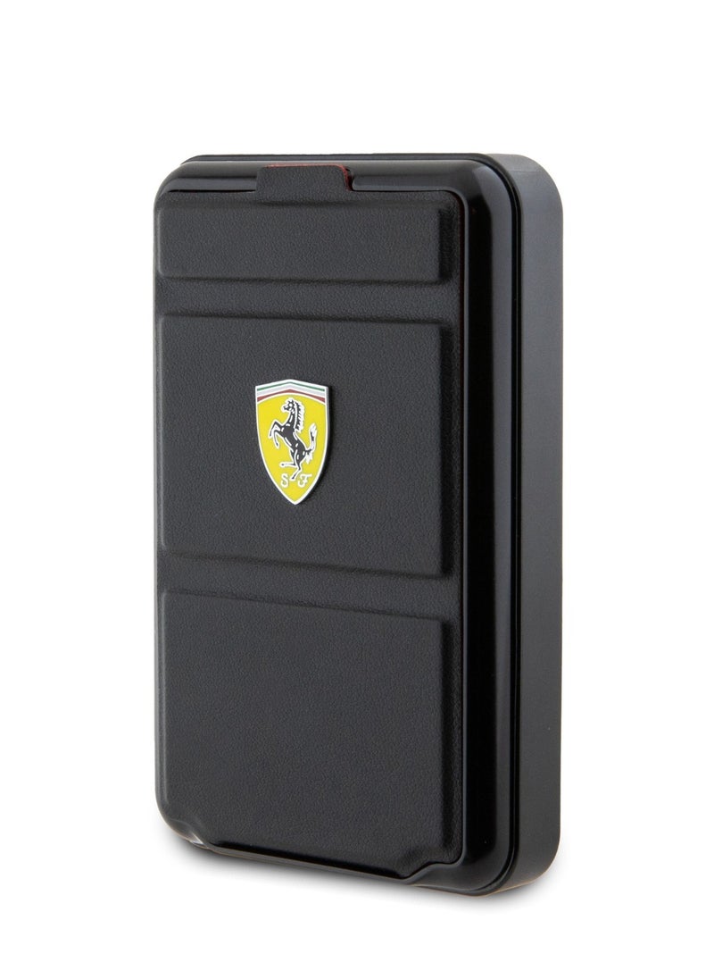 Ferrari - PU Magsafe Powerbank Stand 10000mAh With Metal Ferrari Logo with stand function  - Black - Image 1