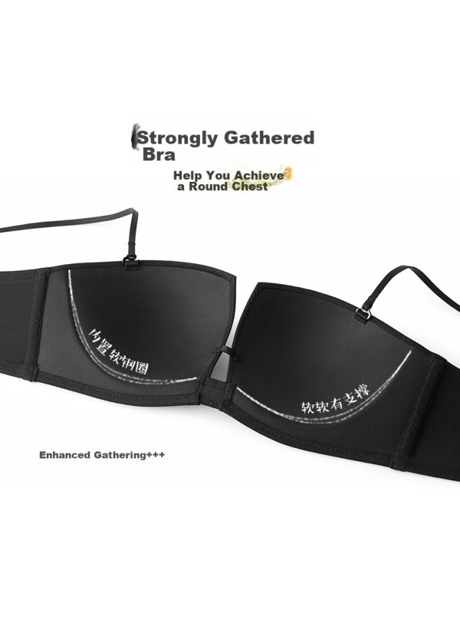 Langerie Langerie [magic Cube] Sexy Lingerie For Small Breasts, Push-up, Soft Support, Strapless, Removable, Half Cup Bra  - Image 4