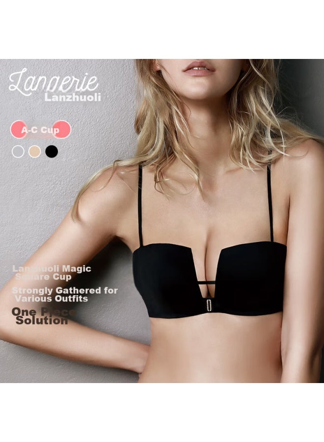 Langerie Langerie [magic Cube] Sexy Lingerie For Small Breasts, Push-up, Soft Support, Strapless, Removable, Half Cup Bra  - Image 2
