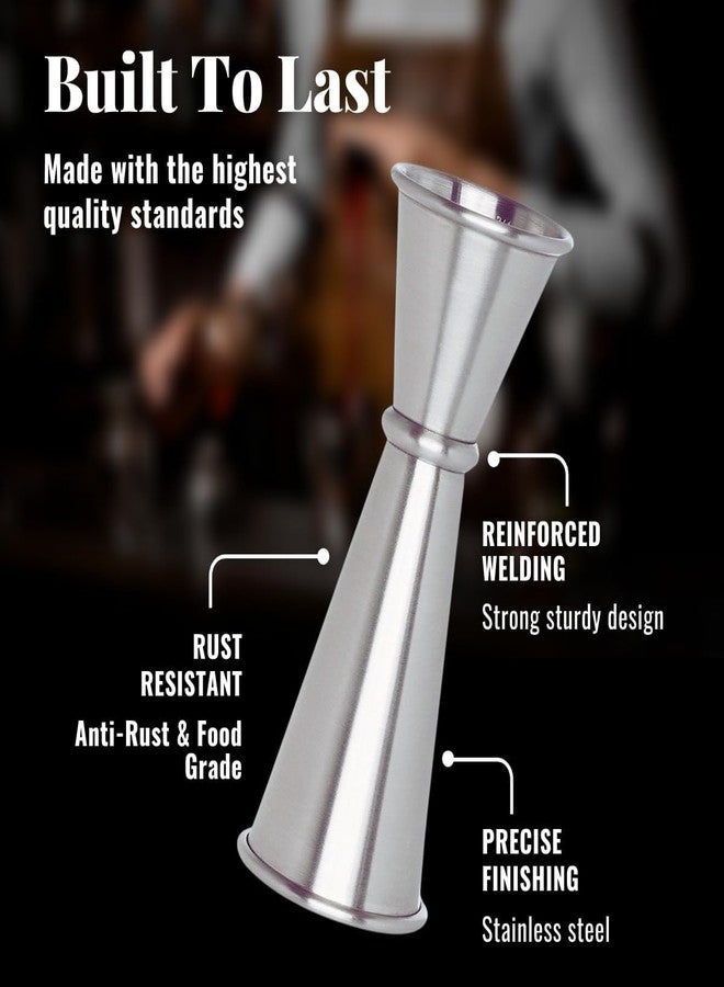 Steeple Stainless Steel Double Sided Peg Measure Set of 2 | 30ml & 60ml Jigger | Premium Bar Measuring Tool | Food Grade Rust Proof Cocktail Measure for Home Bar - Image 3