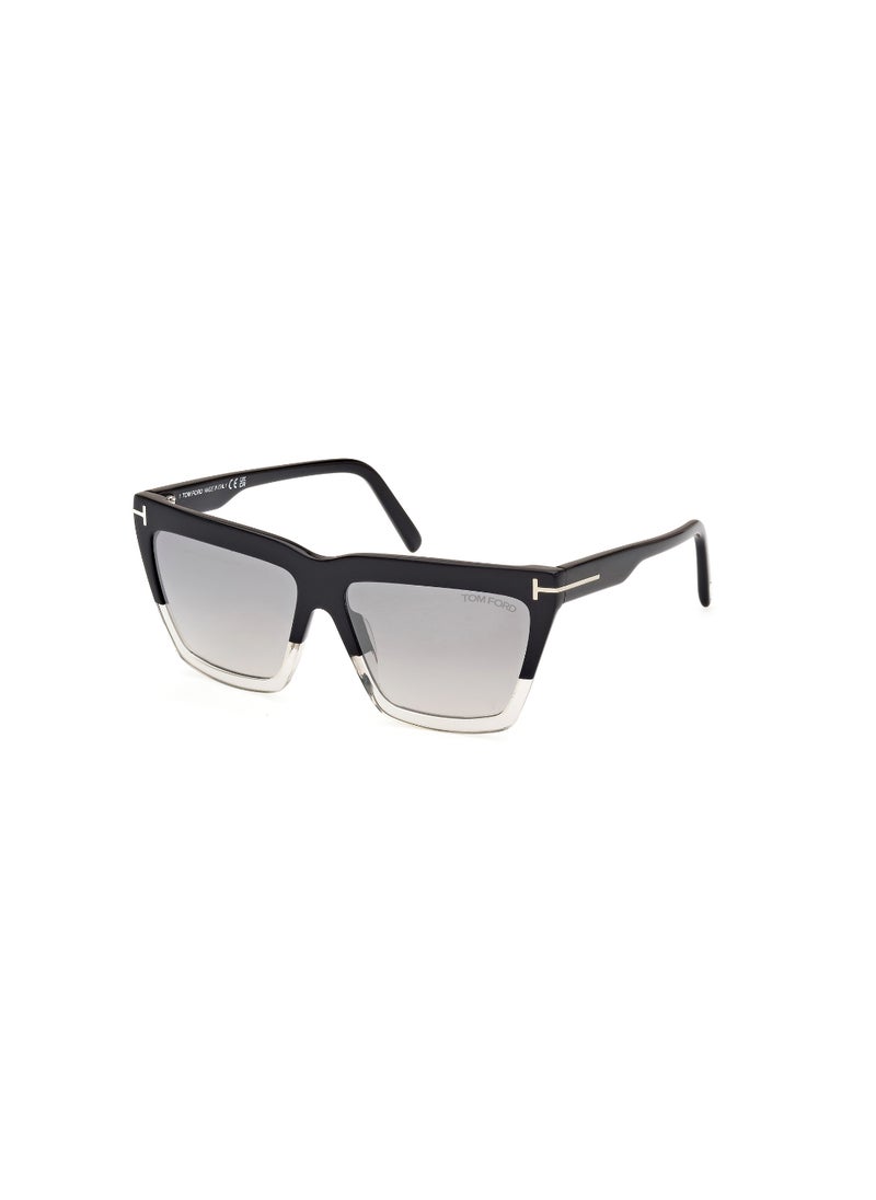 TOM FORD Women's Acetate Sunglasses FT111005C56 Lens Size: 56 Millimeter - Black/Crystal  - Image 1
