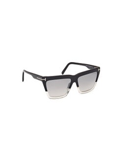 TOM FORD Women's Acetate Sunglasses FT111005C56 Lens Size: 56 Millimeter - Black/Crystal  - Image 3