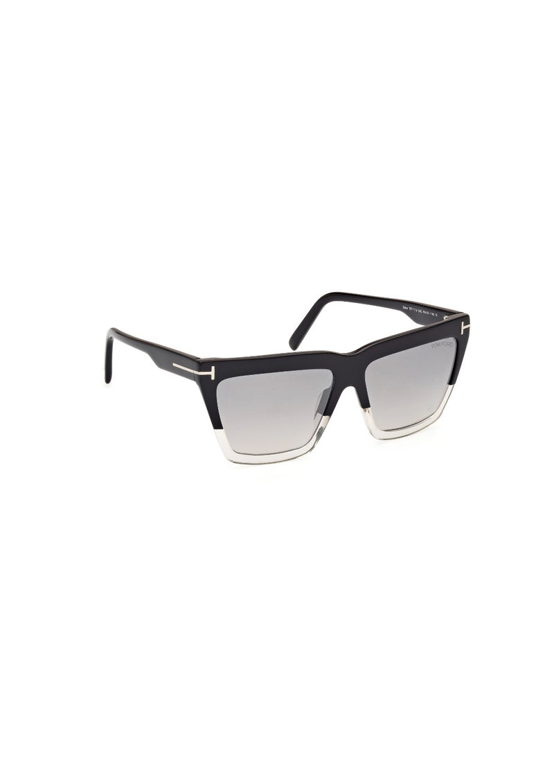 TOM FORD Women's Acetate Sunglasses FT111005C56 Lens Size: 56 Millimeter - Black/Crystal  - Image 3