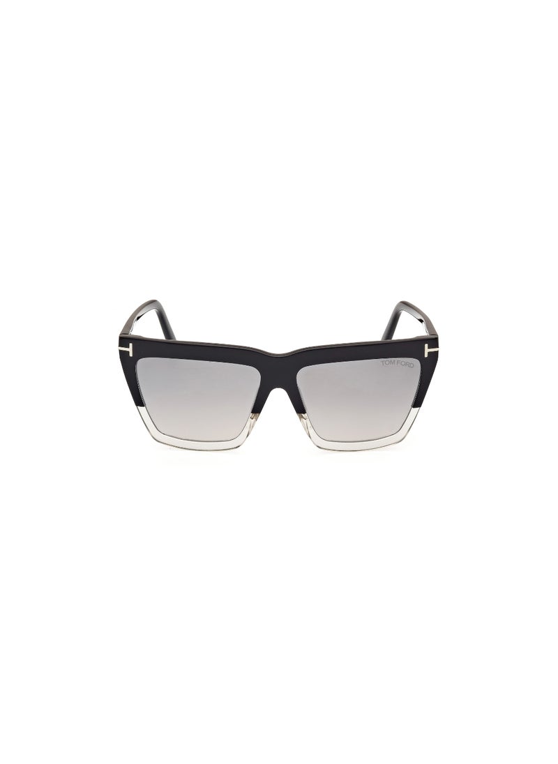 TOM FORD Women's Acetate Sunglasses FT111005C56 Lens Size: 56 Millimeter - Black/Crystal  - Image 2