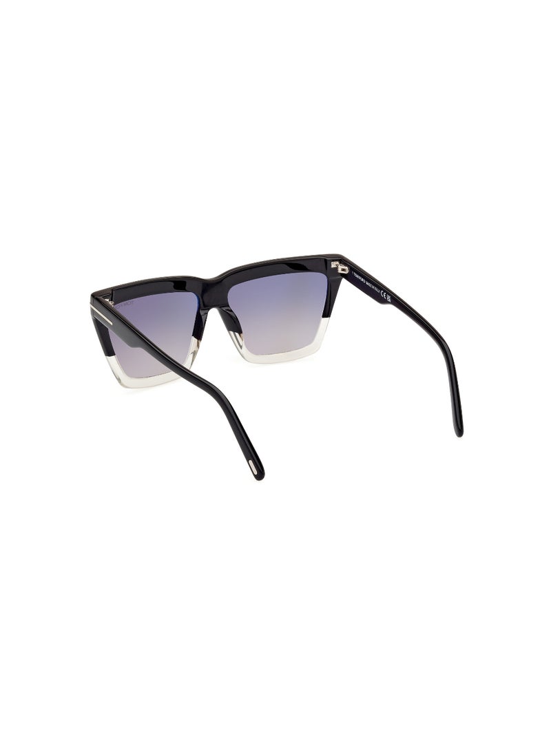 TOM FORD Women's Acetate Sunglasses FT111005C56 Lens Size: 56 Millimeter - Black/Crystal  - Image 5
