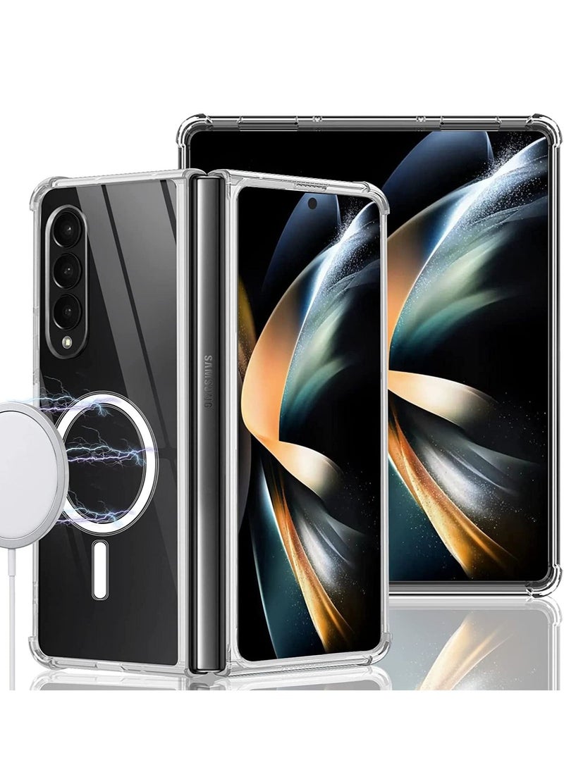 Magsafe Anti-Yellow Slim Transparent 4 Cornor Shockproof Thin Cover for Samsung Galaxy Z Fold 4 2022 Support Wireless Charger - Image 1