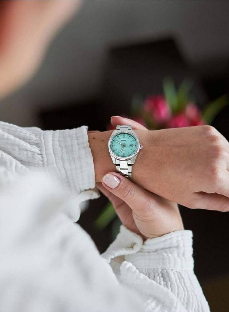 CASIO Women's LTP Series Turquoise Blue Dial/Stainless Steel Bracelet Watch LTP-1302PD-2A2VEF - Image 5