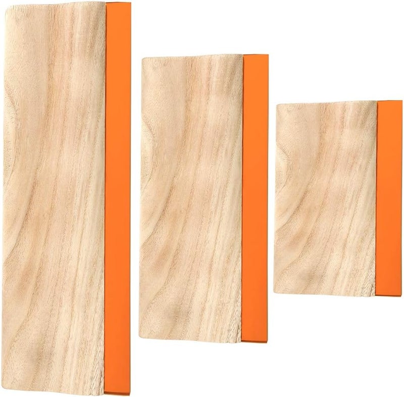 Caydo 3 Pieces 3 Sizes Screen Printing Squeegee, 75 Durometer Wooden Ink Scraper for Screen Printing Fabric, 5.9 Inch, 9.4 Inch and 13.7 Inch - Image 1