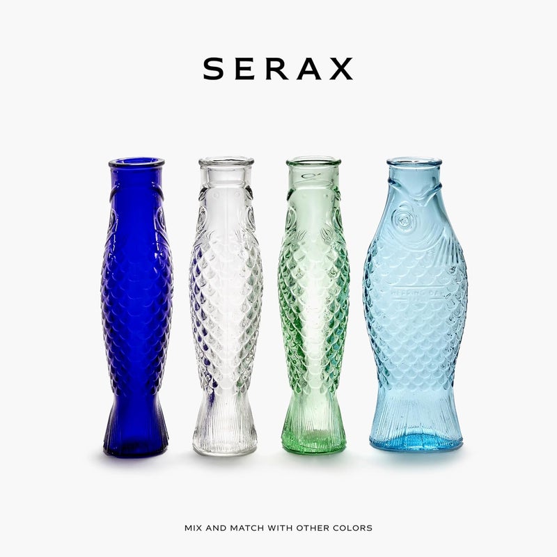 Serax Glass Water Pitcher | Fish & Fish glassware by Paola Navone | Wine Carafe Decanter 28.74 fl oz | Clear Green Bottle Container for hot & cold Drinks | Fridge Beverage Dispenser, Suitable as Vase - Image 5