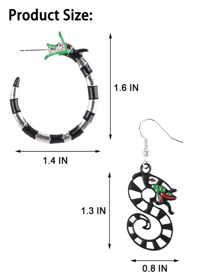 JSLOVFLO 2PCS Coral Snake Halloween Earrings Costume Accessories for Women Men Cosplay - Image 2