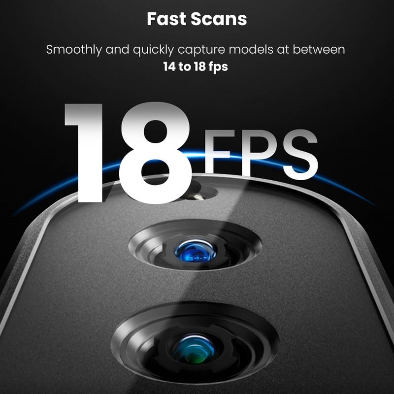 INSPIRE 3D Scanner Portable 3D Model Scanning 18 fps Scan Speed Support 0.2mm Precision High Fidelity Color Scans Handheld and Desktop with Class 1 Infrared Light USB-C/WiFi-6 Connection with Smartphone and Laptop for Reverse Engineering Model Design Standard Version - Image 3