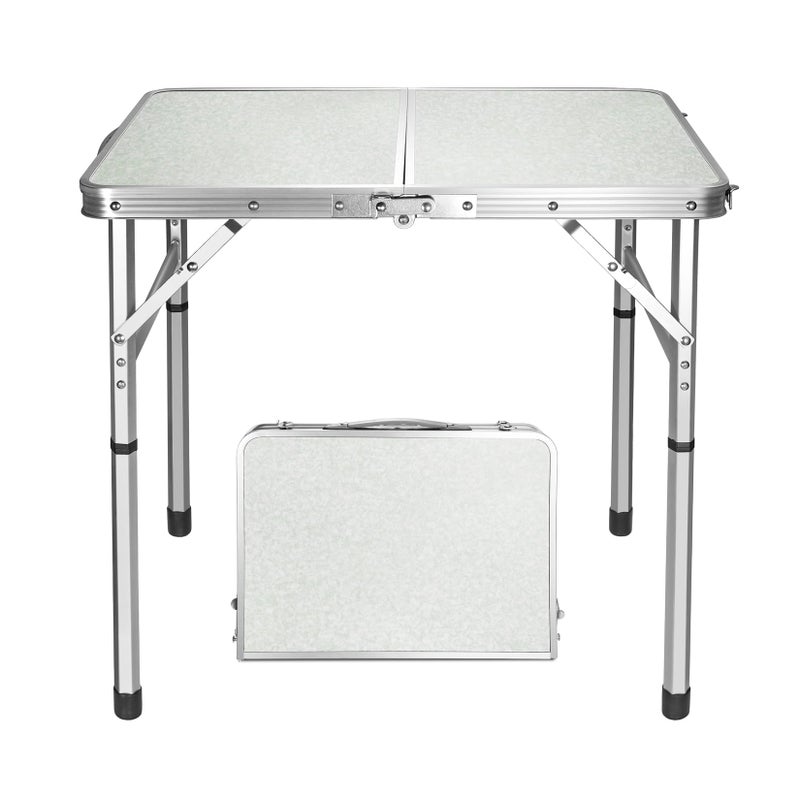 VILLEY Folding Camping Table, 2ft Small Portable Lightweight Outdoor Table with Aluminum Adjustable Legs for Travel Picnic Cooking Beach - Image 2