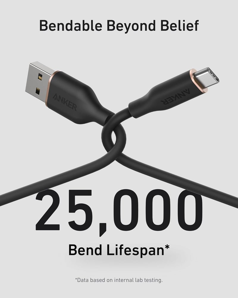Anker All user group compatible Car Carplay USB to USB C Cable, USB A to USB C Charger Cord for Macbook Pro/Air, HP/Dell/Lenovo, iPhone 17/16/15 Series, Samsung S25/S24/S23, Huawei, Honor and More (USB 2.0, 3FT, 2Pack, Black) Foldable - Image 4