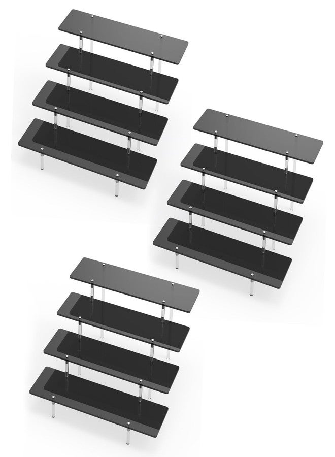 حامل عرض CHONOVO ذو 4 طبقات 30*8 (أسود) (3 عبوات) - Image 1