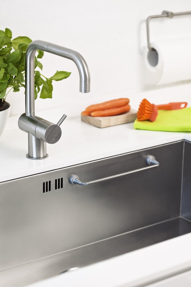 Reenbergs Magnetic Dish Cloth Rail Inside Sink Danish Design Made in Denmark (Regular Magnets for S/S Sink, Stainless Steel) - Image 2