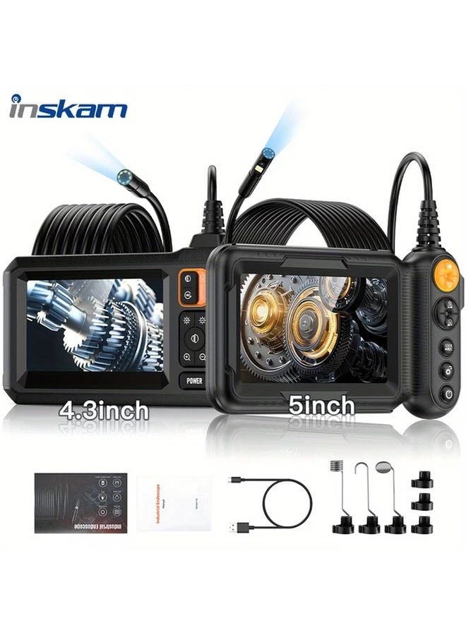 5 Inch Dual Lens 8mm Waterproof Endoscope 5M Cable IPS Display HD Inspection Camera - Image 2