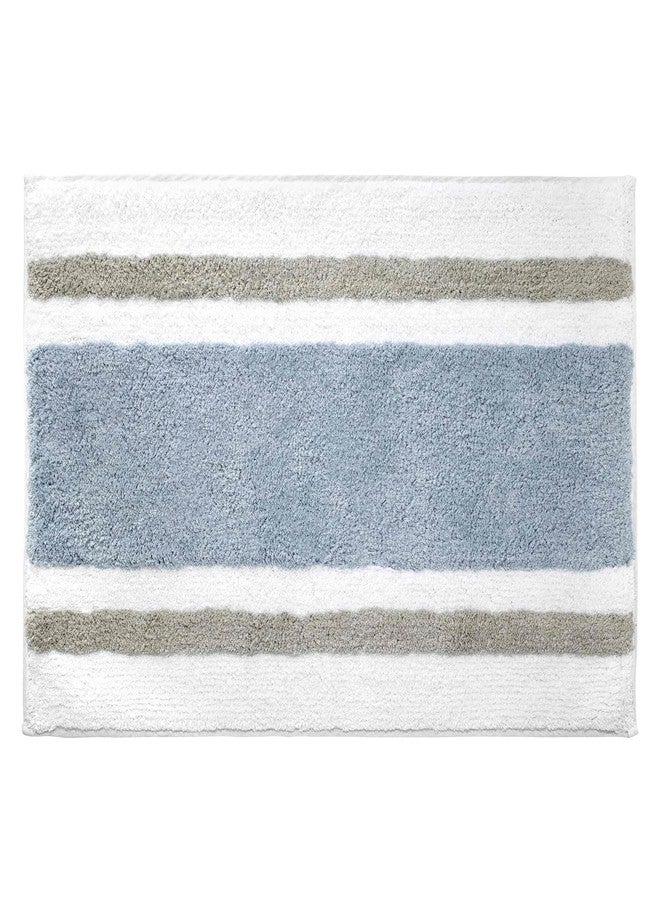 Izod - Bath Mat, Cotton Bath Rug with Non-Skid Latex Backing, Striped Bathroom Decor, Dorm Room Essentials (Clubhouse Blue, 20" x 32") - Image 2