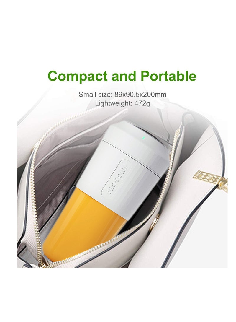 SYOSI Mini Portable Blender, Personal Blender 350ml Smoothie Shake Maker Fruit Juice Cup with Four Blades, Handheld Juicer Machine 3000mAh Rechargeable 24000rpm min for Home Office - Image 3