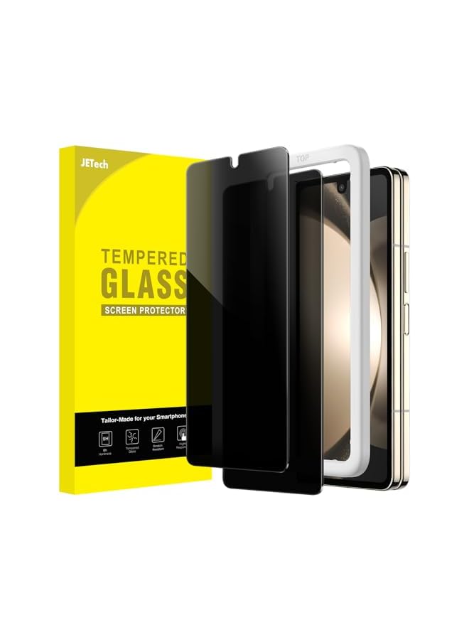 جي تيك واقي شاشة JETech الأمامي للخصوصية لهاتف Samsung Galaxy Z Fold 5، طبقة من الزجاج المقوى المضاد للتجسس مع أداة تركيب سهلة، صديق للحافظة، عبوتان - Image 1