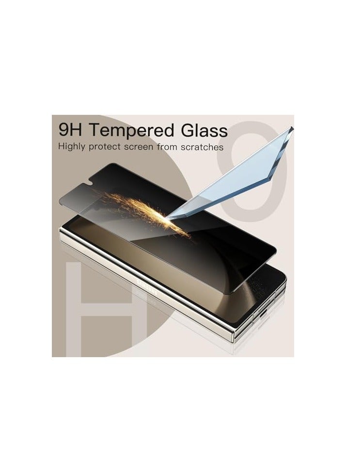 جي تيك واقي شاشة JETech الأمامي للخصوصية لهاتف Samsung Galaxy Z Fold 5، طبقة من الزجاج المقوى المضاد للتجسس مع أداة تركيب سهلة، صديق للحافظة، عبوتان - Image 2