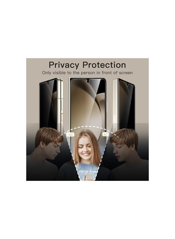 جي تيك واقي شاشة JETech الأمامي للخصوصية لهاتف Samsung Galaxy Z Fold 5، طبقة من الزجاج المقوى المضاد للتجسس مع أداة تركيب سهلة، صديق للحافظة، عبوتان - Image 4