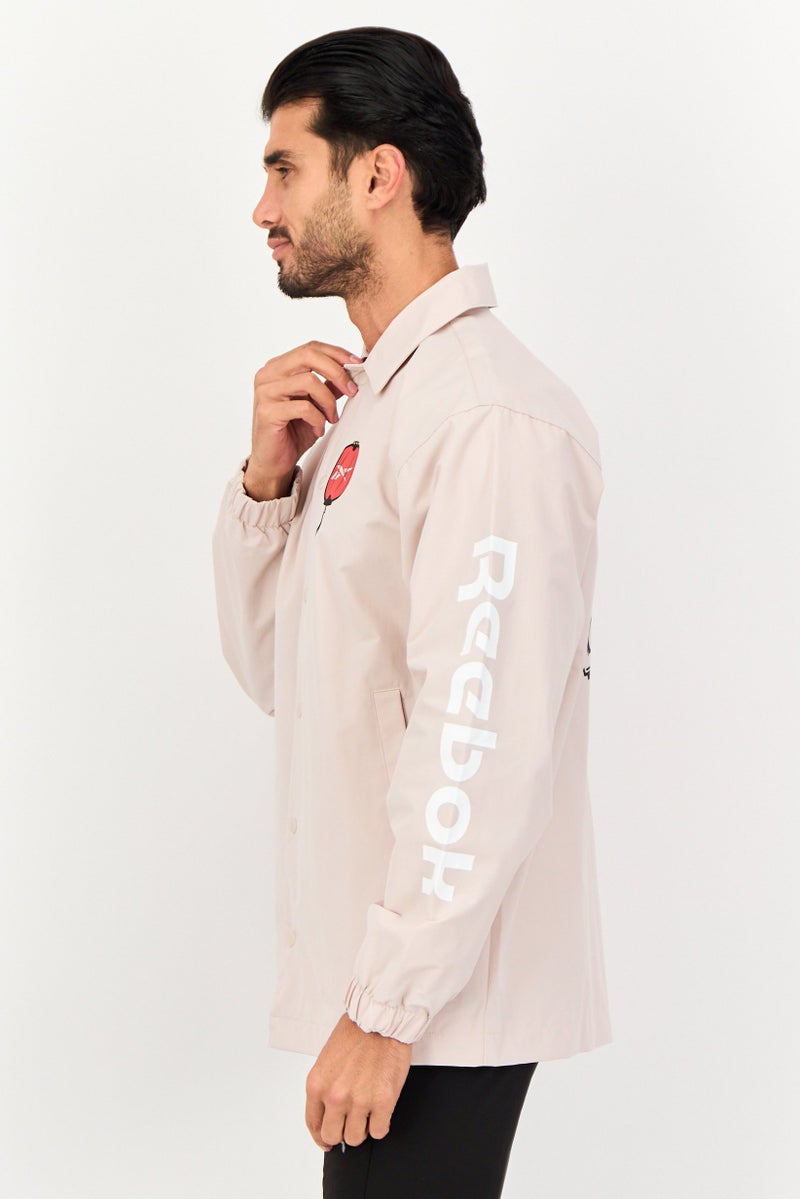 Reebok جاكيت تدريب رياضي للرجال، بيج - Image 2