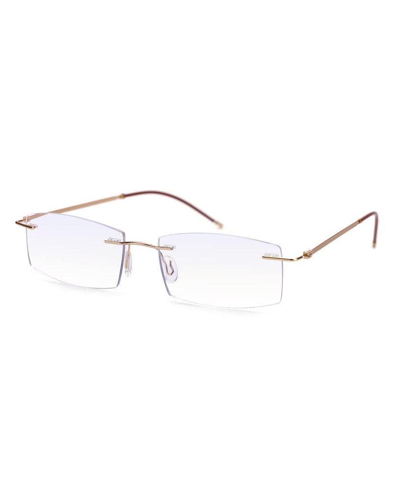 TERAISE Rimless Reading Glasses for Men Women, Lightweight Metal Clear Readers, Fashion Blue Light Blocking Computer Glasses Anti Eyestrain(2.5X) - Image 1