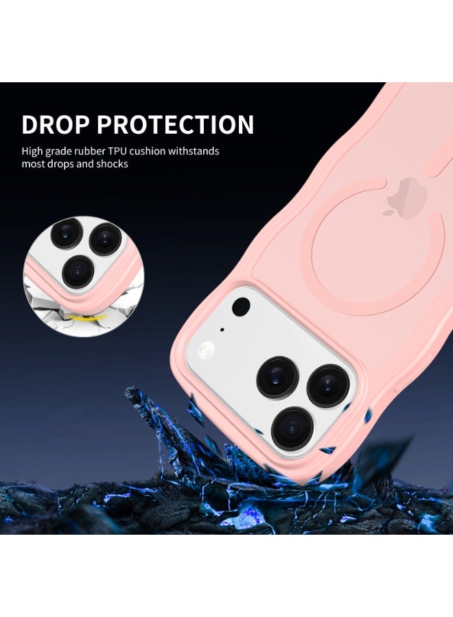 eBarakah iPhone 17 Pro Wave Frame Case Compatible with MagSafe | Premium Shockproof, Soft Touch, Durable Protection | TPU+PC Magnetic Case | MagSafe Compatible Pink iPhone17 Pro Case - Pink - Image 5