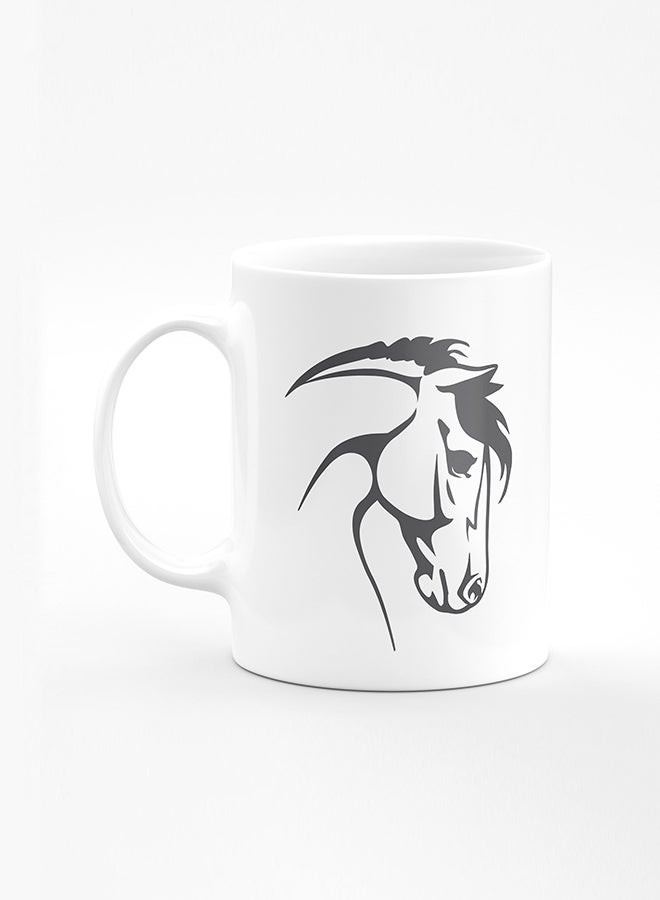 Stylizedd Designer Printed Coffee Mug with Heavy Duty Handle 11oz Ceramic Personalised Gift Mugs Cup [Microwave Safe & Dishwasher Proof] - ArabStallion - Image 1
