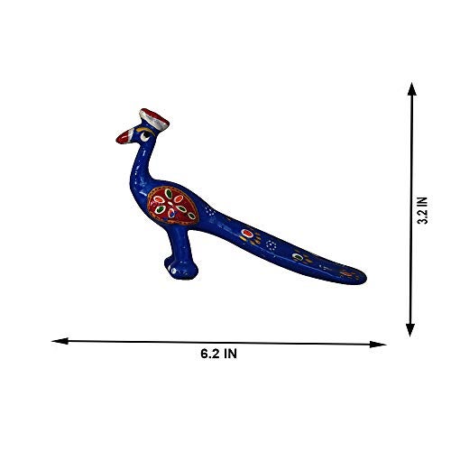 DreamKraft Handcrafted Peacock Showpiece (Set of 4, Blue) - Image 5