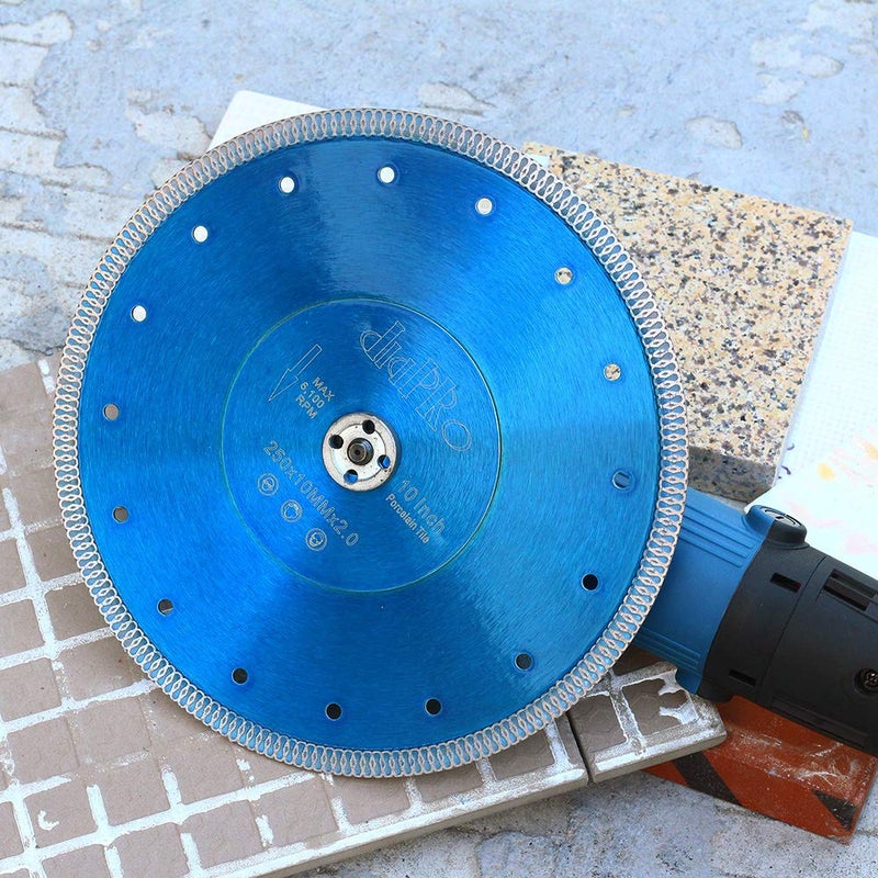 DAPRO 10" Diamond Tile Saw Blade Super Thin Diamond Porcelain Blade for Cutting Stone Porcelain Tile Ceramic - Image 3