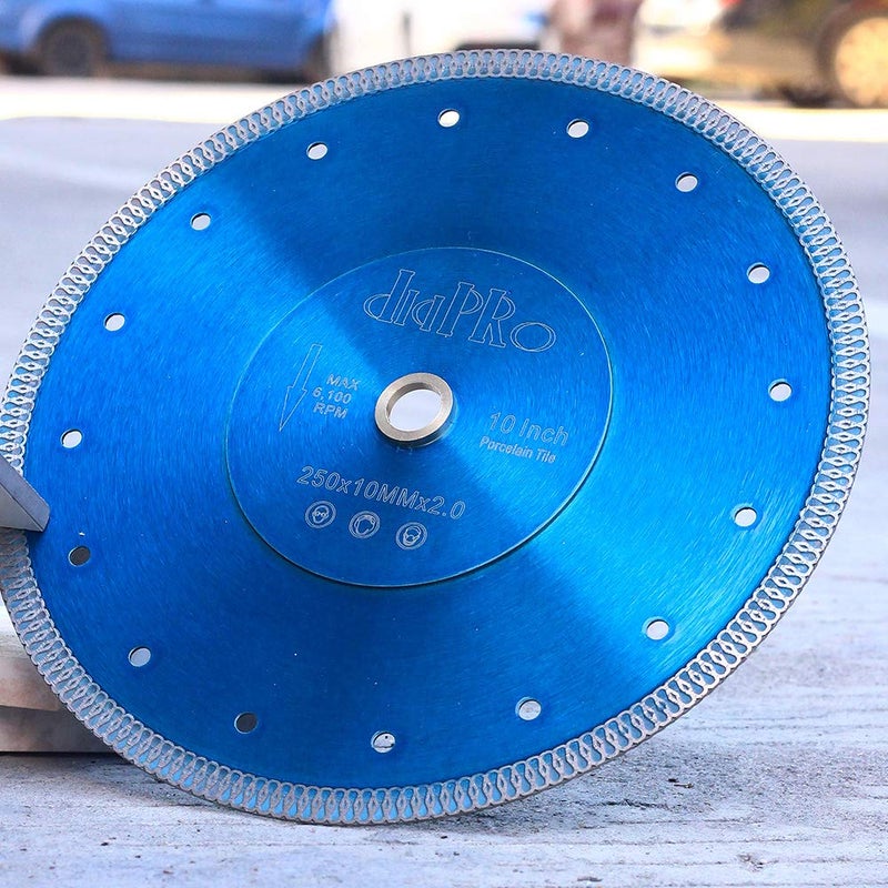 DAPRO 10" Diamond Tile Saw Blade Super Thin Diamond Porcelain Blade for Cutting Stone Porcelain Tile Ceramic - Image 2