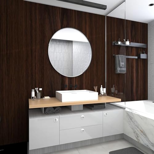COSMOS STAR Vinyl Furnituer Wallpaper Wood Door,DIY Vinyl,Almirah, Shelf Liner,Kitchen Cabinets Wallpaper (12x100, Drk Brown Wood) - Image 5