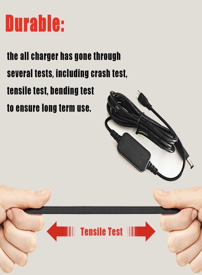 PDEEY كابل كاميرا السيارة للأطفال USB-C، محول طاقة 5V إلى 12V، موصل DC 5.5x2.5MM، 6.6 قدم، عبوة 2 - Image 5