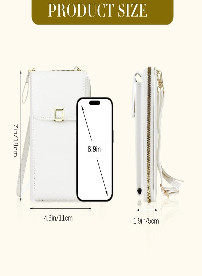 Feelorna Small Crossbody Bags for Women, PU Leather Phone Purse Wallet, Mini Crossbody Purse with Adjustable Shoulder Strap (White) - Image 2