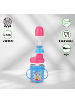 Nabhya Hippo Stainless Steel Baby Spout Sipper Cup For Kids Age 3 Months To 18 Months 250 Ml (Sky Blue)  - Image 3