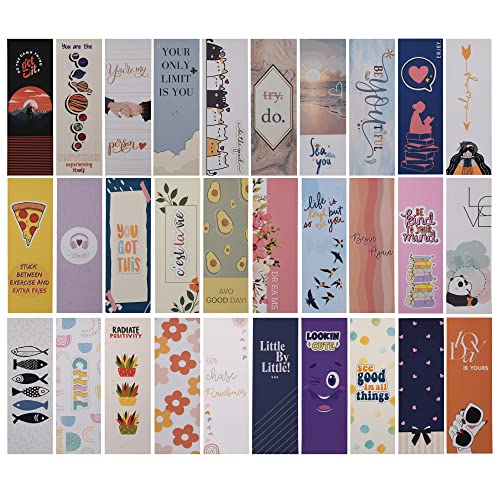 Papboo Designer Bookmarks Set of 30, Design- 1 - Specially Designed for Book, Artcard, Matte Finished,NO Repeat Designs, Multi-Color Bookmark (6 * 2 inches) - Image 1