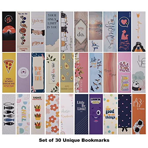 Papboo Designer Bookmarks Set of 30, Design- 1 - Specially Designed for Book, Artcard, Matte Finished,NO Repeat Designs, Multi-Color Bookmark (6 * 2 inches) - Image 2