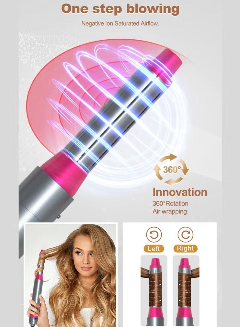 ENZO Professional 6-in-1 Hair Styler Set– ENZO EN-4133 Supersonic Airwrap Dryer with Curling Barrels, Volumizing Brushes & Smoothing Comb-Pink colour - Image 5