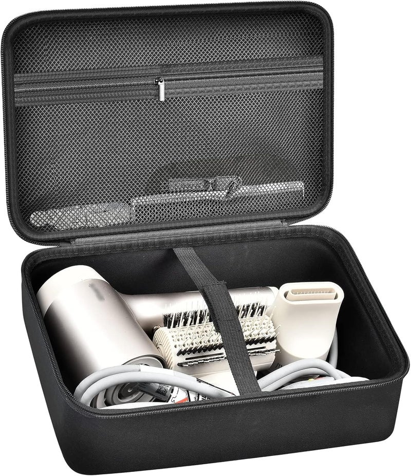 Hair Dryer Case for Shark HD112BRN & HD331 HyperAIR IQ 2-in-1 Concentrator, Storage Pouch for Dyson/Shark Flexstyle Styler Attachments and Clips, Black